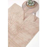 Homescapes Cotton Tufted Rug Union Jack Plain Embossed Mat in Beige | Size: 90 cm x 150 cm