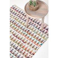 Homescapes Handwoven Multi Coloured Cotton Diamond Chindi Rug | Size: 120 cm x 170 cm