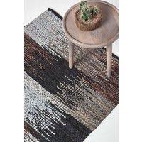 Homescapes Real Leather Handwoven Cutshuttle Rug | Size: 120 cm x 180 cm