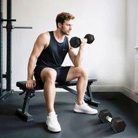 HOMCOM Hexagonal Dumbbells Kit Weight Lifting Exercise for Home Fitness 2x6kg in Black | Size: Standard