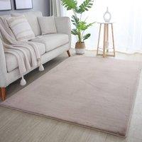 Desire Rugs Plushtale Washable Low Pile Living Room Area Rug - Fluffy Super Soft in Beige | Size: 160 cm x 220 cm