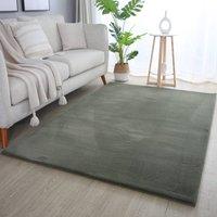 Desire Rugs Plushtale Washable Low Pile Living Room Area Rug - Fluffy Super Soft in Green | Size: 200 cm x 280 cm