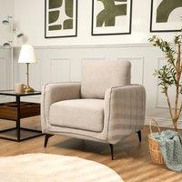 Bravich LTD Brixton Armchair - Modern Fabric Accent Chair with Steel Legs in Cream