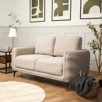 Bravich LTD Brixton 2 Seater Sofa - Modern Fabric Sofa with Steel Legs in Cream