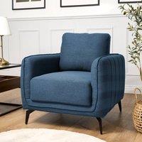 Bravich LTD Brixton Armchair - Modern Fabric Accent Chair with Steel Legs in Blue