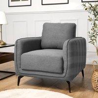 Bravich LTD Brixton Armchair - Modern Fabric Accent Chair with Steel Legs in Grey