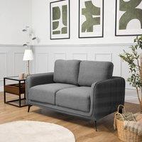Bravich LTD Brixton 2 Seater Sofa - Modern Fabric Sofa with Steel Legs in Grey