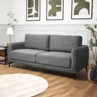 Bravich LTD Brixton 3 Seater Sofa - Modern Fabric Sofa with Steel Legs in Grey