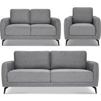Bravich LTD Brixton Full Suite - Armchair, 2 & 3 Seater Sofa Set in Grey