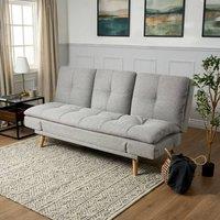Bravich LTD Soho 4in1 Click Clack Sofa Bed - Linen Blend in Light Grey | Size: 3 Seater