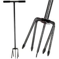 BARGAINS-GALORE Heavy Duty Garden Claw Cultivator Strong Durable Gardening Hand Tool in Black