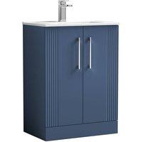 Balterley Vanity Unit w/ Basin Floor Standing, Soft Close 2 Door w/ Rectangular Sink, Bathroom Vanity Units w/ Basin, Partial Fluted Sink Cabinet