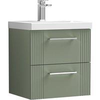 Balterley Wall Hung 2 Drawers Vanity Unit - Thin-Edge Basin 500mm, Satin Green