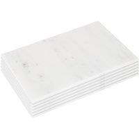 Argon Tableware Rectangle Marble Placemats - Set of 6 in White