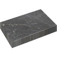 Argon Tableware Rectangle Marble Placemats - Set of 6 in Black