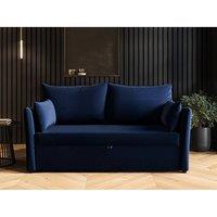 Solace+Co Skyler 2 Seater Velvet Sofa Bed in Navy
