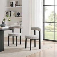 FurnitureboxUK 2x Isola Grey Fabric Dining Chairs Black Legs