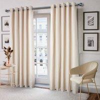 New Edge Blinds Wave Woven Jacquard Curtains in Navy in Cream | Size: 168 cm width x 183 cm drop
