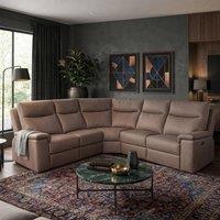 Aspire Marlowe Real Leather Power Recliner 2C2 Corner Sofa with USB Charging in Taupe