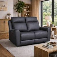 Aspire Rivington Real Leather Power Recliner 2 Seater Sofa with USB Charging in Charcoal