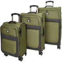 House of Leather Soft Lightweight Expandable Luggage Nimbus in Khaki | Size: Small