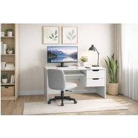Kidsaw Modern Home Office Desk with Storage Drawers, White | Size: Large