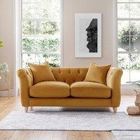 The Great Sofa Company Kensington 2-Seater Velvet Chesterfield Sofa in Mustard | Size: 2 Seater
