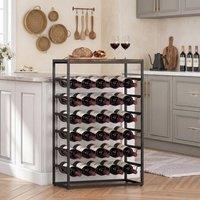 HOMCOM 30 Bottles Wine Rack, 6 Tier Wine Storage Holder, Rustic Brown
