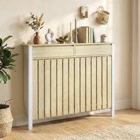 HOMCOM Large Radiator Cover with Drawers & Vertical Slats Oak in Light Oak