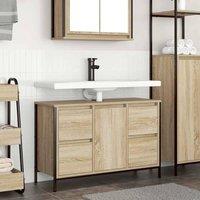 Berkfield Home Basin Cabinet with Drawers Sonoma Oak 90x34.5x60 cm in Brown