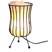 KDMD Himalayan Salt Rock Brazier Set with Light, Bulb & 3kg Salt Chunks in Black