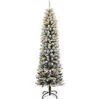 Berkfield Home Artificial Christmas Tree 300 LEDs & Flocked Snow 240 cm in Green