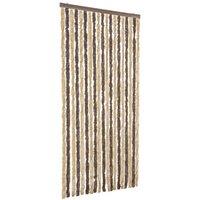 Berkfield Home Fly Curtain Dark Brown & Beige 56x200 cm Chenille