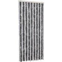 Berkfield Home Fly Curtain Grey & Black 56x200 cm Chenille