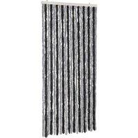 Berkfield Home Fly Curtain Grey & Black 90x200 cm Chenille