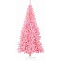 Berkfield Home Lush Christmas Tree with 300 LEDs with Stand Pink 180 cm PVC
