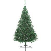 Berkfield Home Beautiful Artificial Pre-lit Christmas Tree Green 210 cm PVC