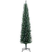 Berkfield Home Realistic Artificial Slim Christmas Tree 300 LEDs 180 cm in Green
