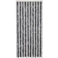 Berkfield Home Soft Fly Curtain Grey & Black 90x200 cm Chenille