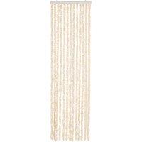 Berkfield Home Soft Fly Curtain Beige & White 56x200 cm Chenille