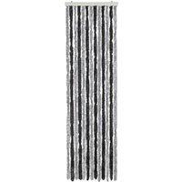 Berkfield Home Soft Fly Curtain Grey & Black 56x200 cm Chenille