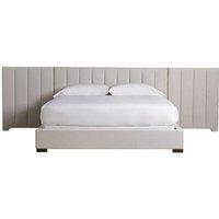 Stratus Interiors Raphael Extra Wide Headboard Bed-Gas lift Ottoman Storage in White | Size: Double