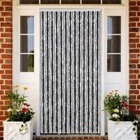 Berkfield Home Fly Curtain Grey & Black 118x220 cm Chenille