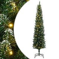 Berkfield Home Artificial Slim Christmas Tree 300 LEDs 210 cm in Green