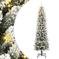 Berkfield Home Artificial Christmas Tree 300 LEDs & Flocked Snow 180 cm in Green