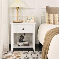Costway Accent Table Bedroom Narrow Side End Table Storage Cabinet Nightstand in White