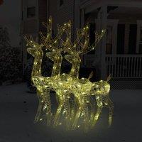 Berkfield Home Acrylic Reindeer Christmas Decorations 3 pcs 120 cm Warm White