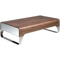 Angel Cerda Rectangular Walnut Coffee Table with Chrome-Plated in Brown