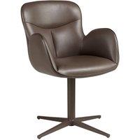 Angel Cerda Swivel Dining Chair in Chocolate Brown Leatherette