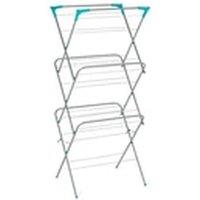 EONLION 3-Tier Foldable Winged Clothes Airer Laundry Drying Rack in Silver